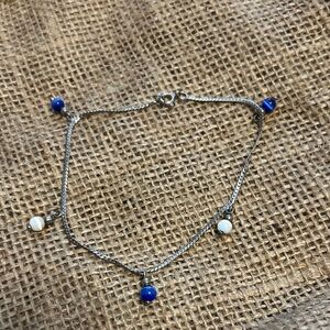 Elegant Silver and Blue Charm Bracelet